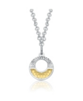 Rachel Glauber Infinite Harmony Circle Pendant Necklace - White
