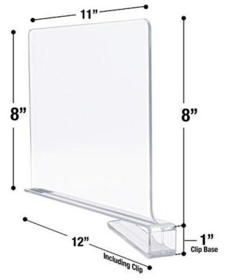 4 Acrylic Shelf Dividers Great Organizer for Clothes, Linens, Purse Separators, Kitchen Cabinets and more (4-Pack)