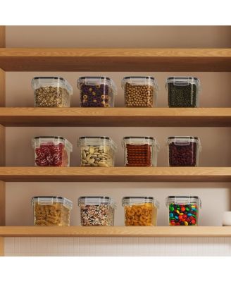 12 Pack (0.8L/27.05 Oz) Airtight Food Storage Containers with Locking Lids, Measuring Spoons & Labels