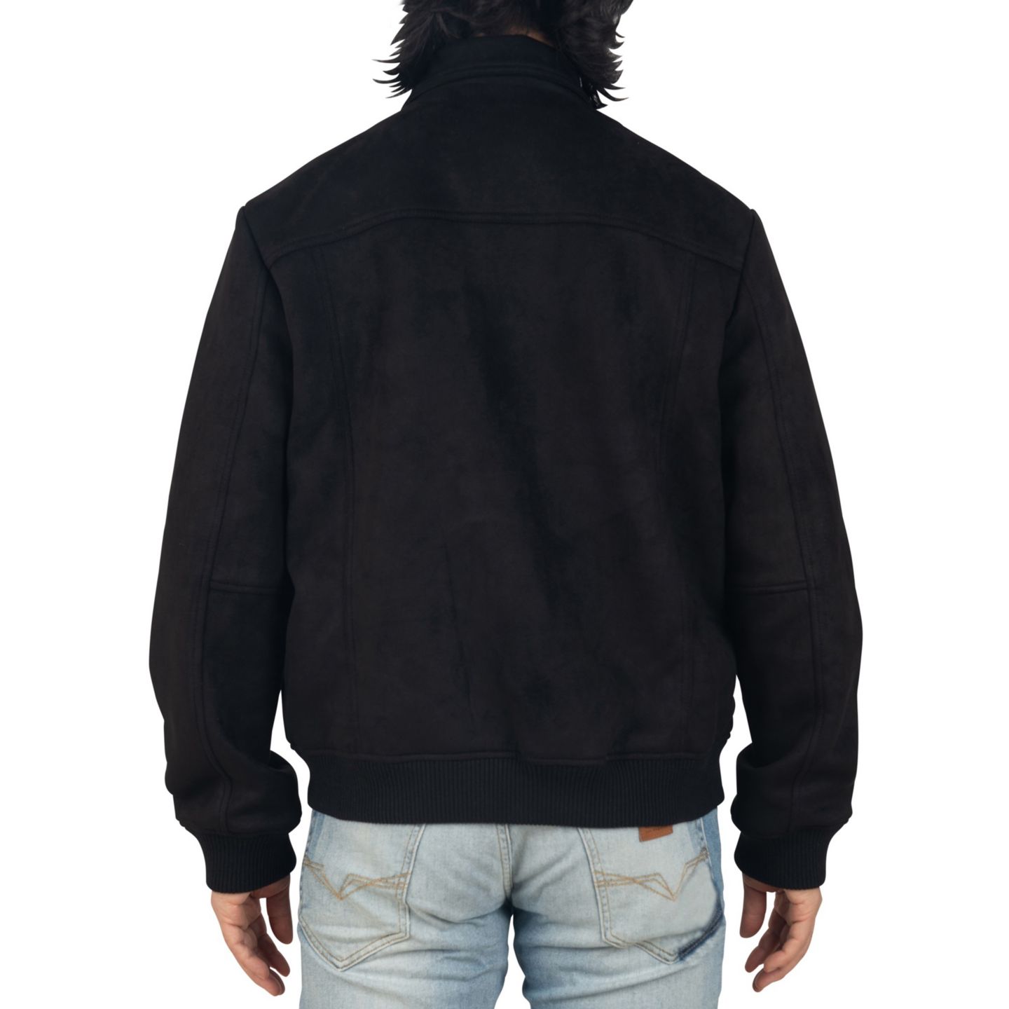 Мужская куртка Alpine Swiss Blake Suede Bomber - Lightweight Slim Fit Casual Softshell Coat with 5 Pockets, цвет: Чёрный — фото 7
