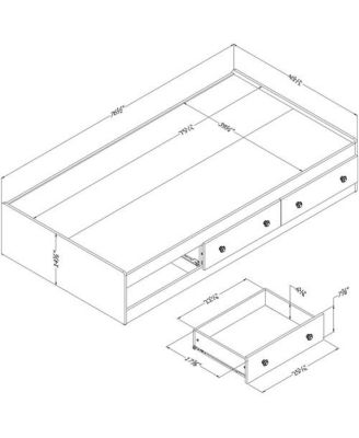 Wood Platform Bed Daybed with Storage Drawers