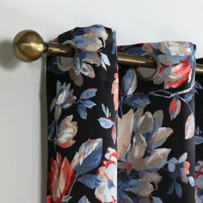 Irma Vintage Like Floral Blackout Grommet Curtain Panel