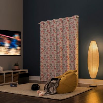 Sun Zero Rainbows Print 100% Blackout Grommet Curtain Panel