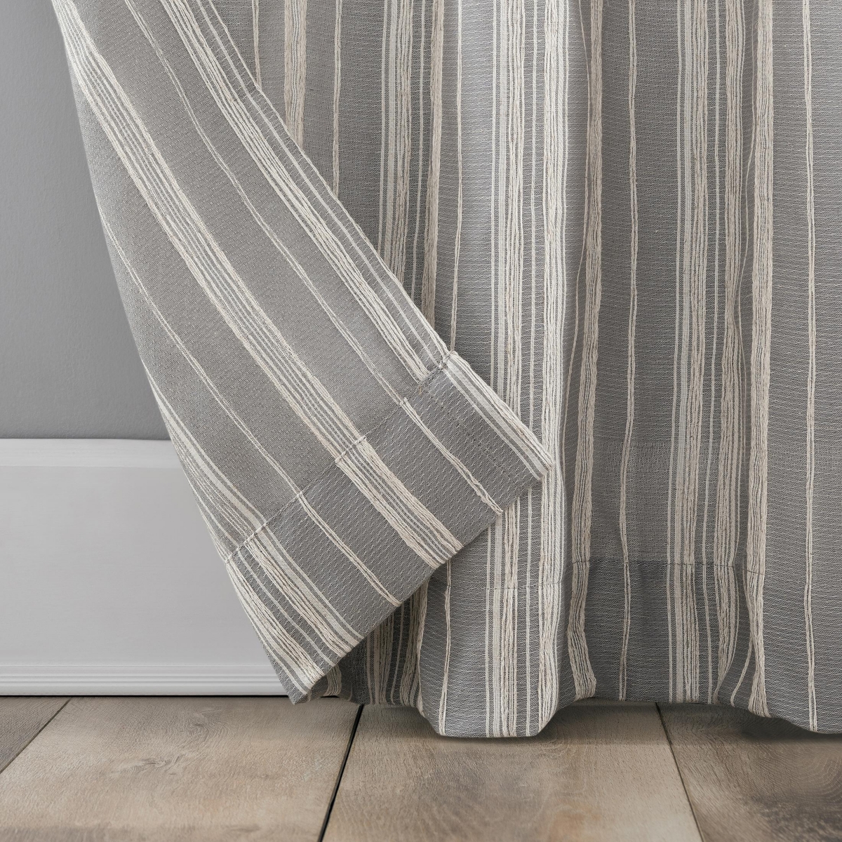 Archaeo Embroidered Stripe Linen Blend Curtain