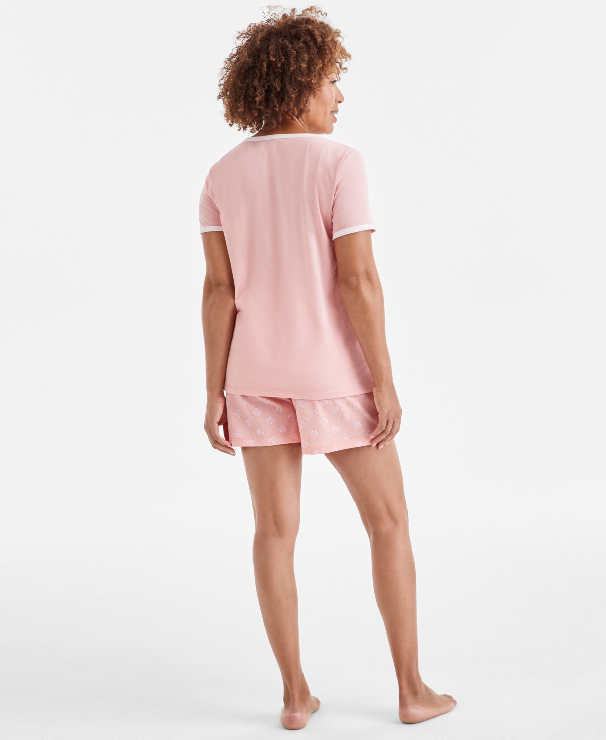 CHARTER CLUB WOMEN'S FLORAL SHORT-SLEEVE PAJAMA SET, EXCLUSIVELY AT MACY'S 