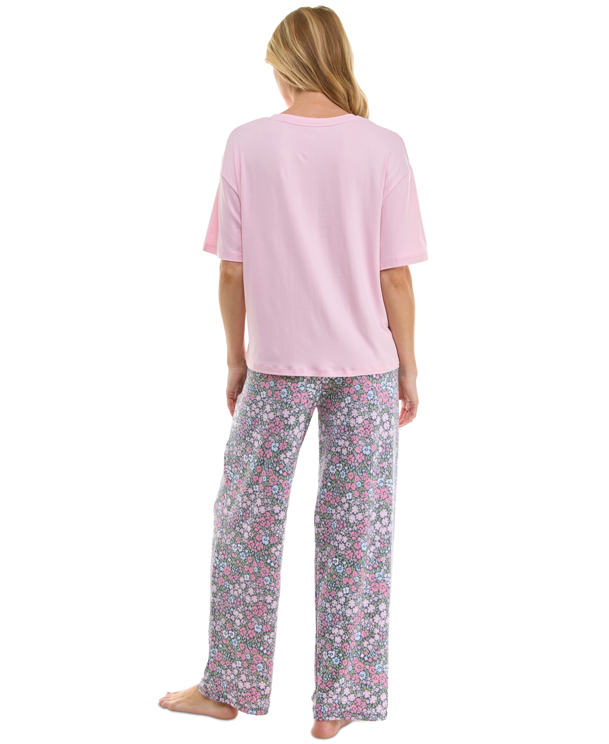 Roudelain Women's Printed Drawstring Pajama Pants In Sprung Ditsy Vintage Indigo