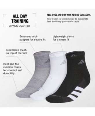 Women's 3-Pk. All Day Training Quarter Socks
