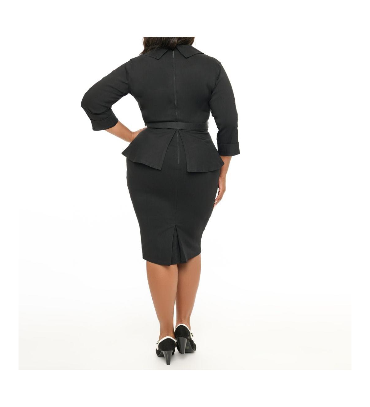Unique Vintage Plus Size Peplum Cooper Suit Pencil Dress