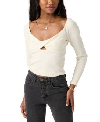 O'Neill - Juniors' Kristina Sweetheart-Neck Long-Sleeve Top