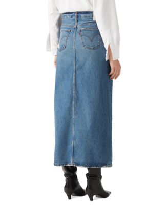 Premium Women's Mid-Rise Denim Column Ankle Skirt
