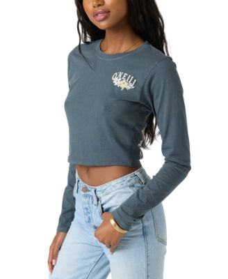 Juniors' Driftwood Graphic Print Cotton Long-Sleeve T-Shirt