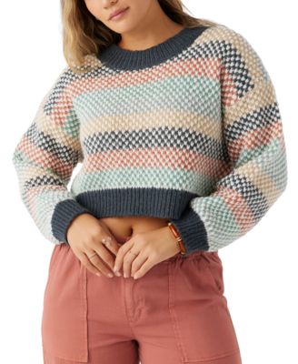 O'Neill - Juniors' Billie Crop Drop-Shoulder Long-Sleeve Sweater
