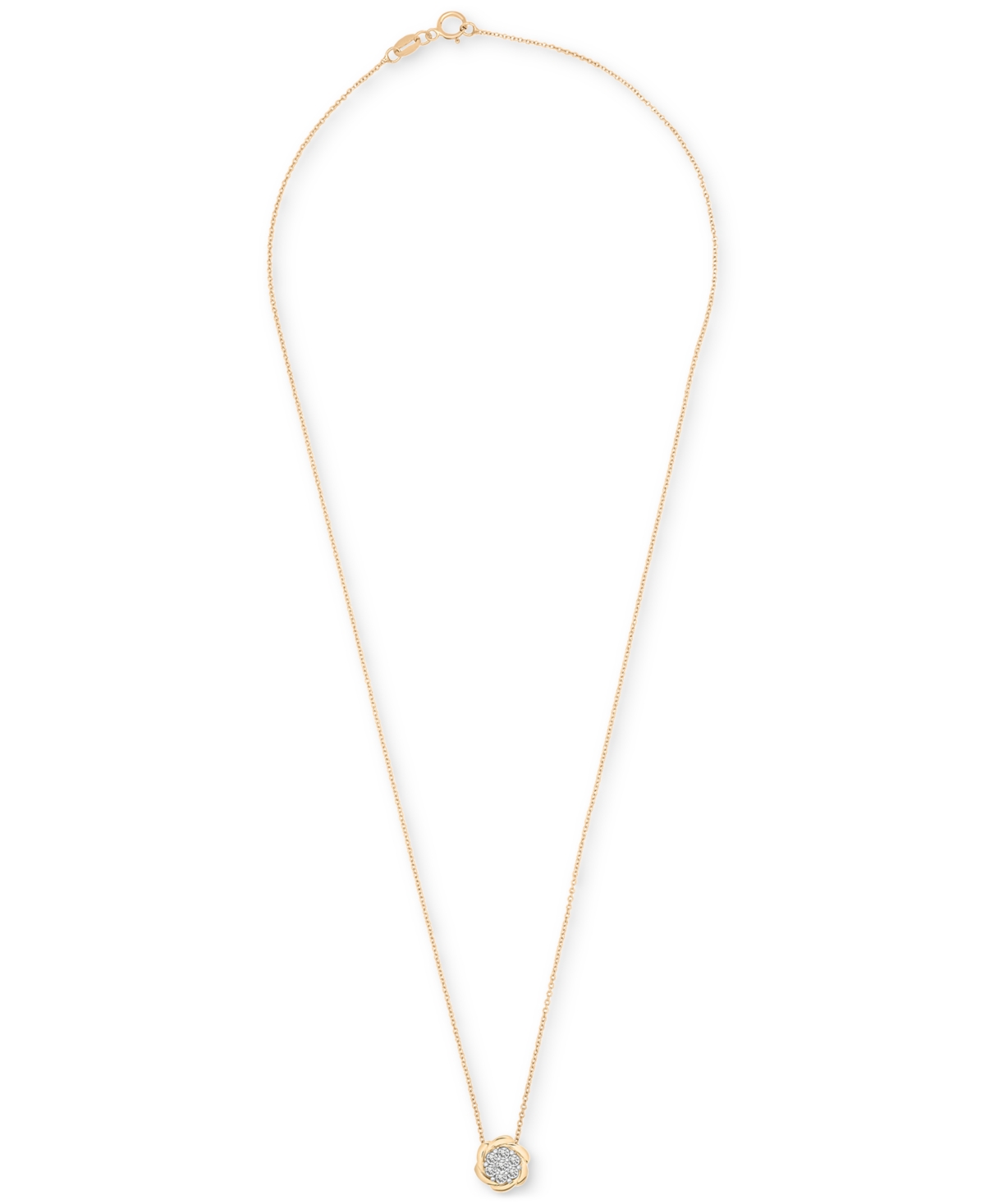 Macy's 2-pc. Set Diamond Floral Pendant Necklace & Earrings (1/2 Ct. T.w.) In 14k Gold-plated Sterling Silv In Gold-plated Sterling Silver