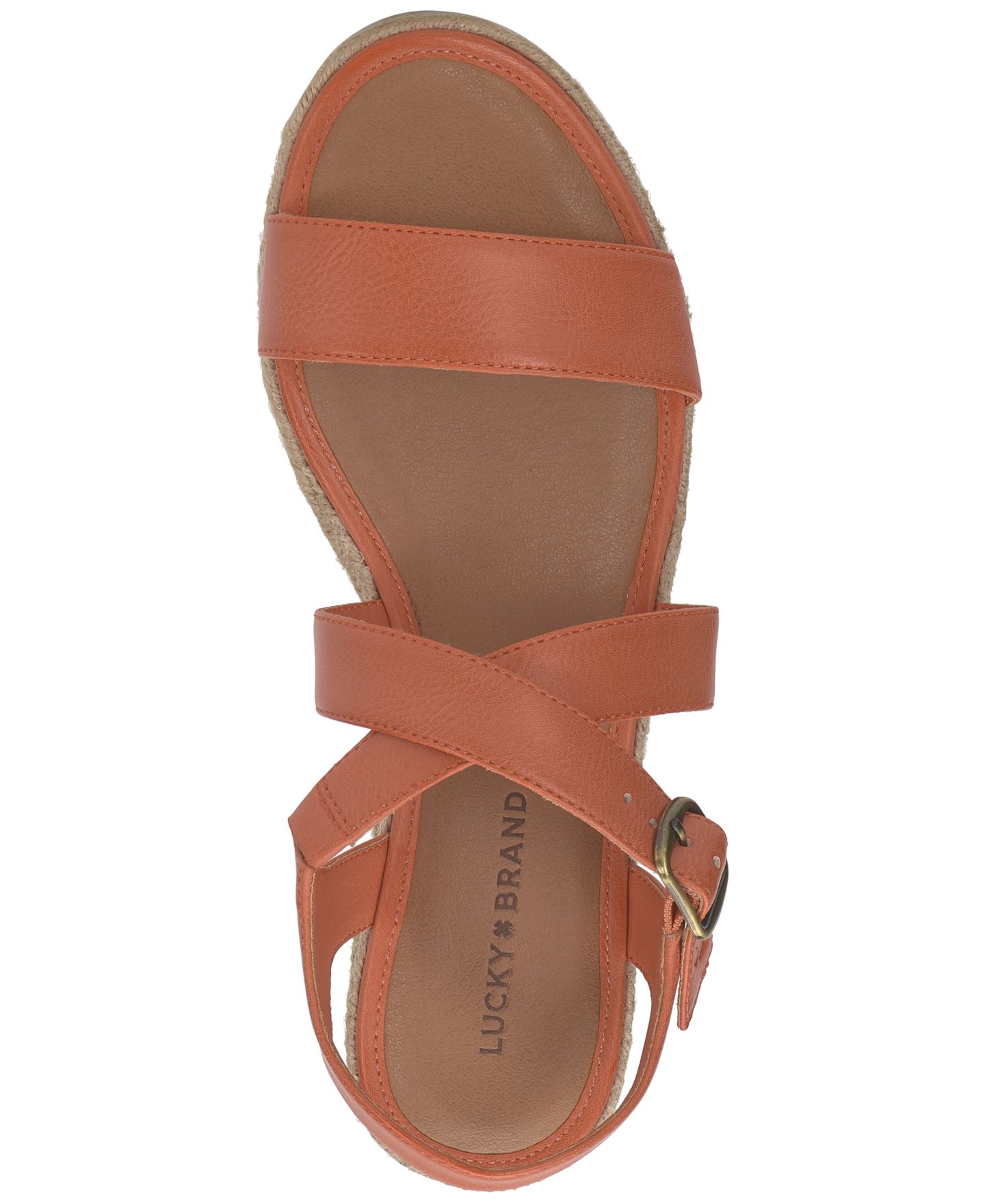 Женские сандалии Lucky Brand Trianna Strappy Espadrille Wedge, цвет: Кожаный — фото 4