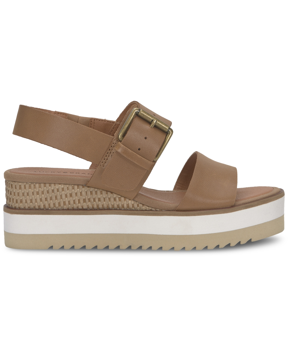 LUCKY BRAND WOMEN'S TUROMA DOUBLE BAND FLATFORM SANDALS 