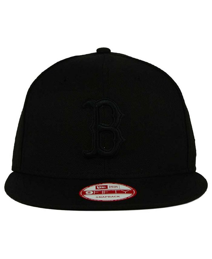New Era Boston Red Sox Black on Black 9FIFTY Snapback Cap - Macy's