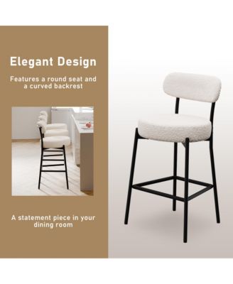 Bar Stools Set of 3, 27 Inches Counter Height Kitchen Bar Stools with Back, Modern Metal Tall Bar Stools for Kitchen Island