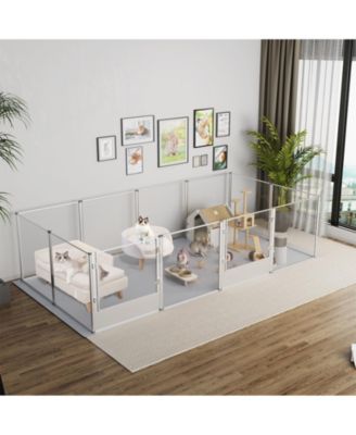 L Shape Dog Sofa Bed Rubber Wood Legs with Cushion Mat Pillow Cat Chaise Stool