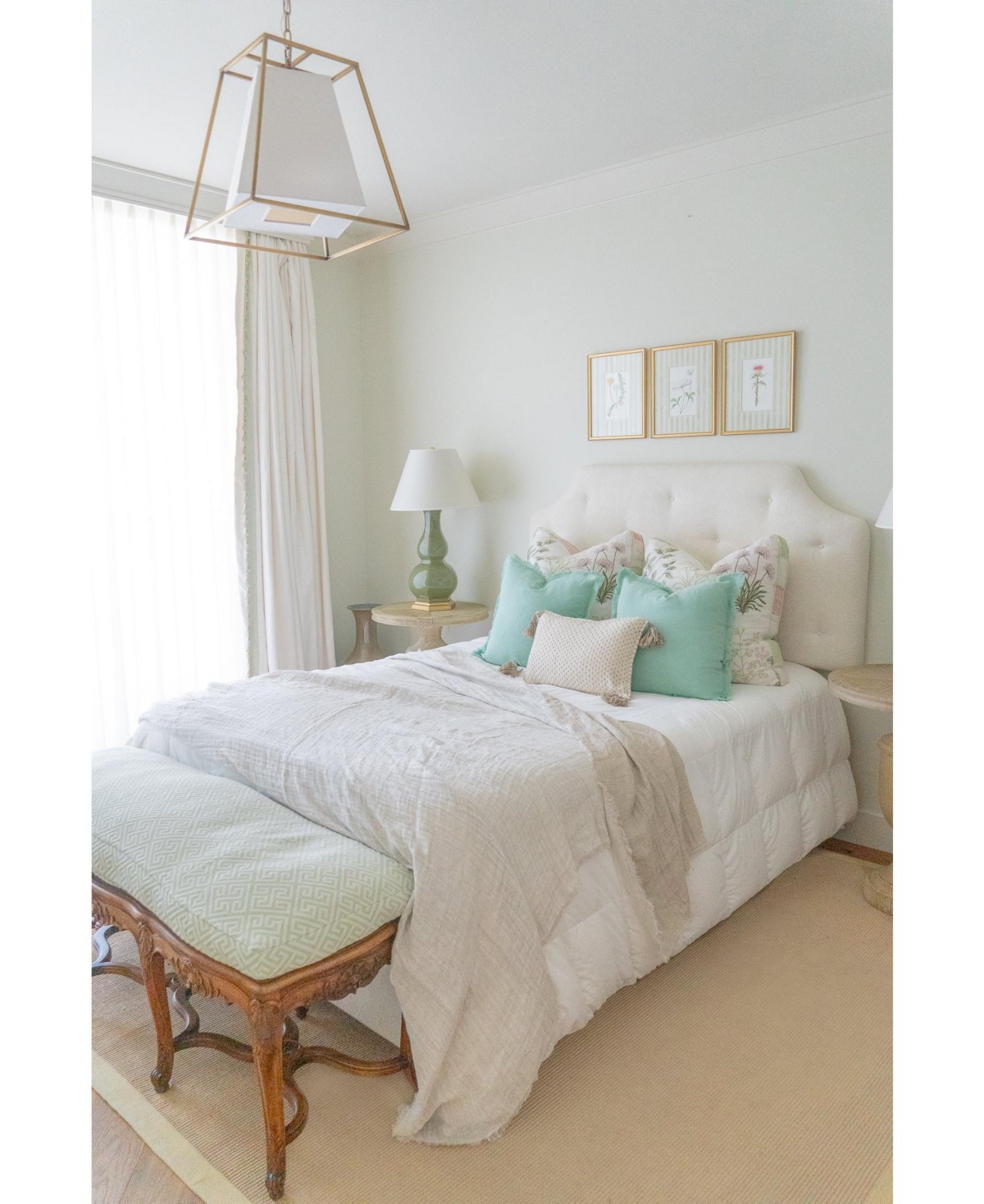 Anaya Home MintSoft Linen Euro Pillow - Green