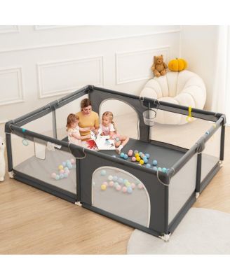 Baby Playpen, 71x59'' Extra Large Baby Playard, Kids Activity Center with Anti-Slip Base, Safety Play Yard for Infants Toddlers