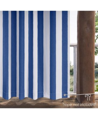 Outdoor Cabana Stripe UV Protected Privacy Tab Top Curtain Panel, 52"x84"