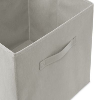 Set of 6 Collapsible Fabric Storage Cube Bins, Beige - 13" Foldable Cloth Baskets for Shelves and Cubby Organizers