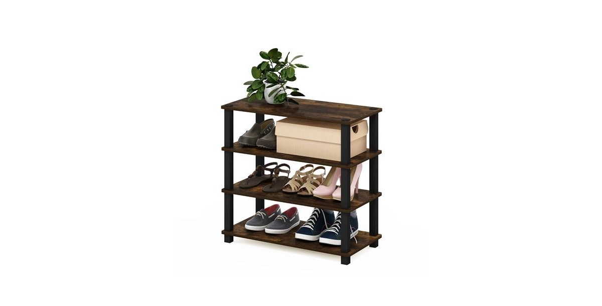 Slickblue 4-Shelf Shoe Rack - Efficient Storage Organizer for Entryway - Black