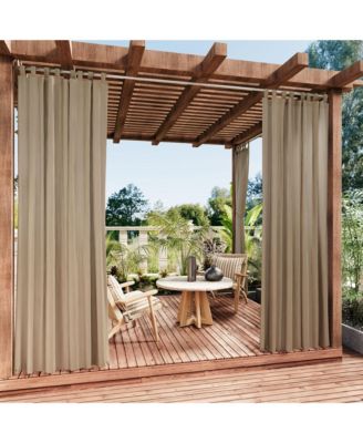 Outdoor Cabana Solid UV Protected Privacy Tab Top Curtain Panel
