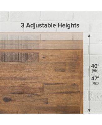 Modern Solid Wood Platform Bed – Adjustable Headboard and Sturdy Slat Support, No Box Spring Required