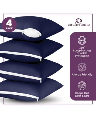 100% Cotton Zippered Pillow Protector 4 Pack