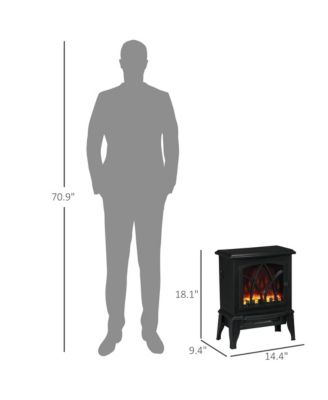 Electric Fireplace Heater with Realistic LED Flames and Logs