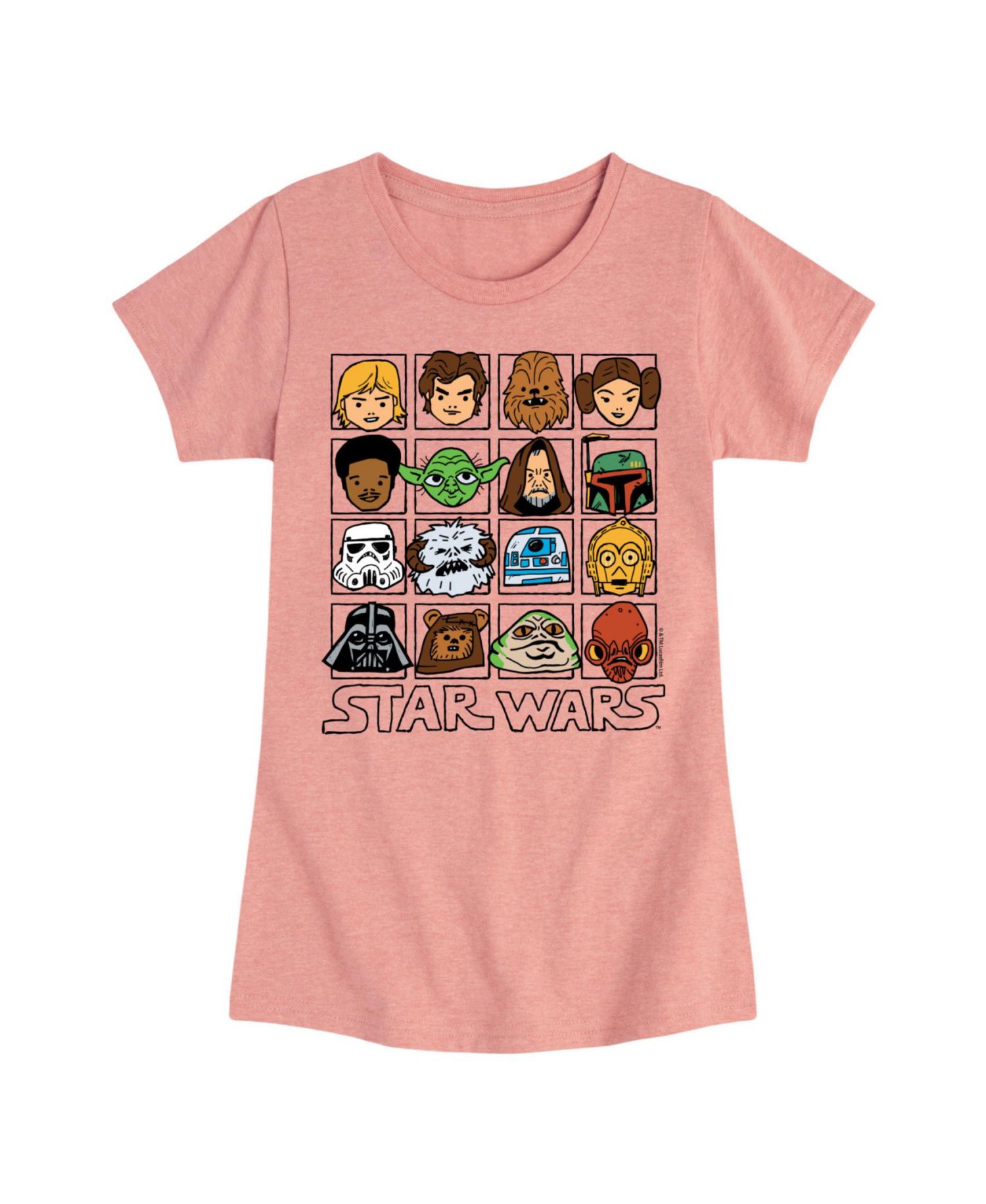 Big Girls Characters Grid Short Sleeve Tee