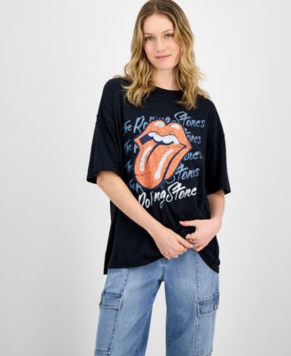 Juniors' Rolling Stones Graphic Oversized Tee