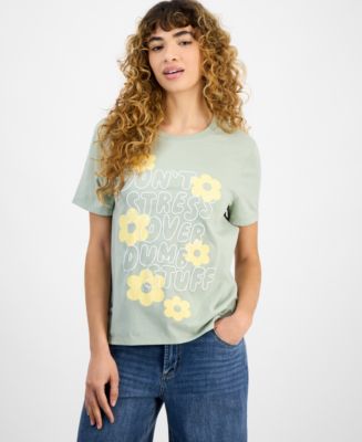 Love Tribe Juniors Brunch And Chill Graphic Tshirt Bright Blue Size Medium
