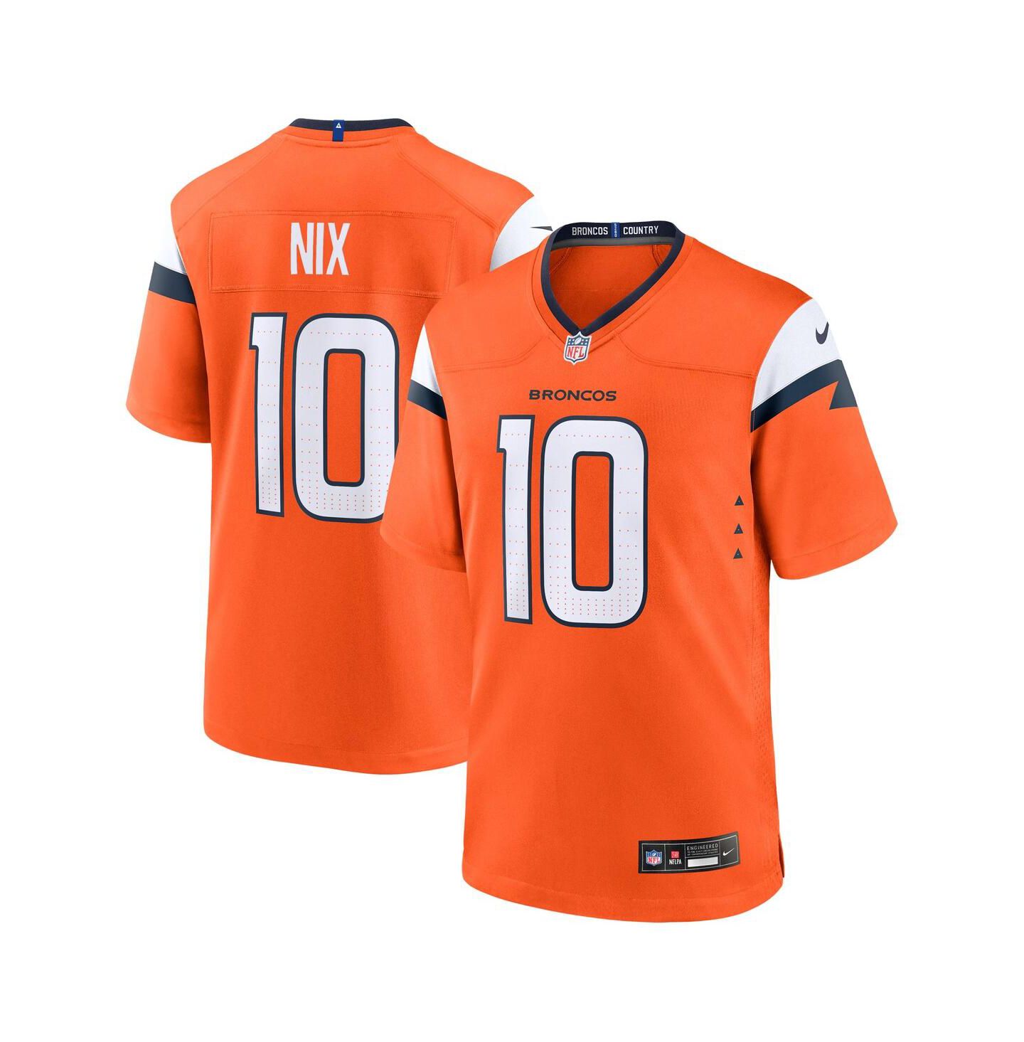Детская игровая джерси Nike Bo Nix Denver Broncos, Orange — фото 1