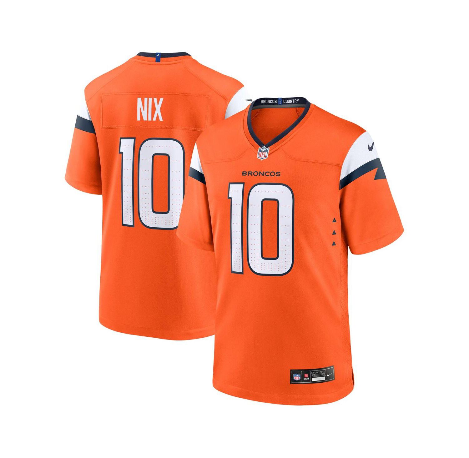 Big Boys and Girls Bo Nix Orange Denver Broncos Team Game Jersey