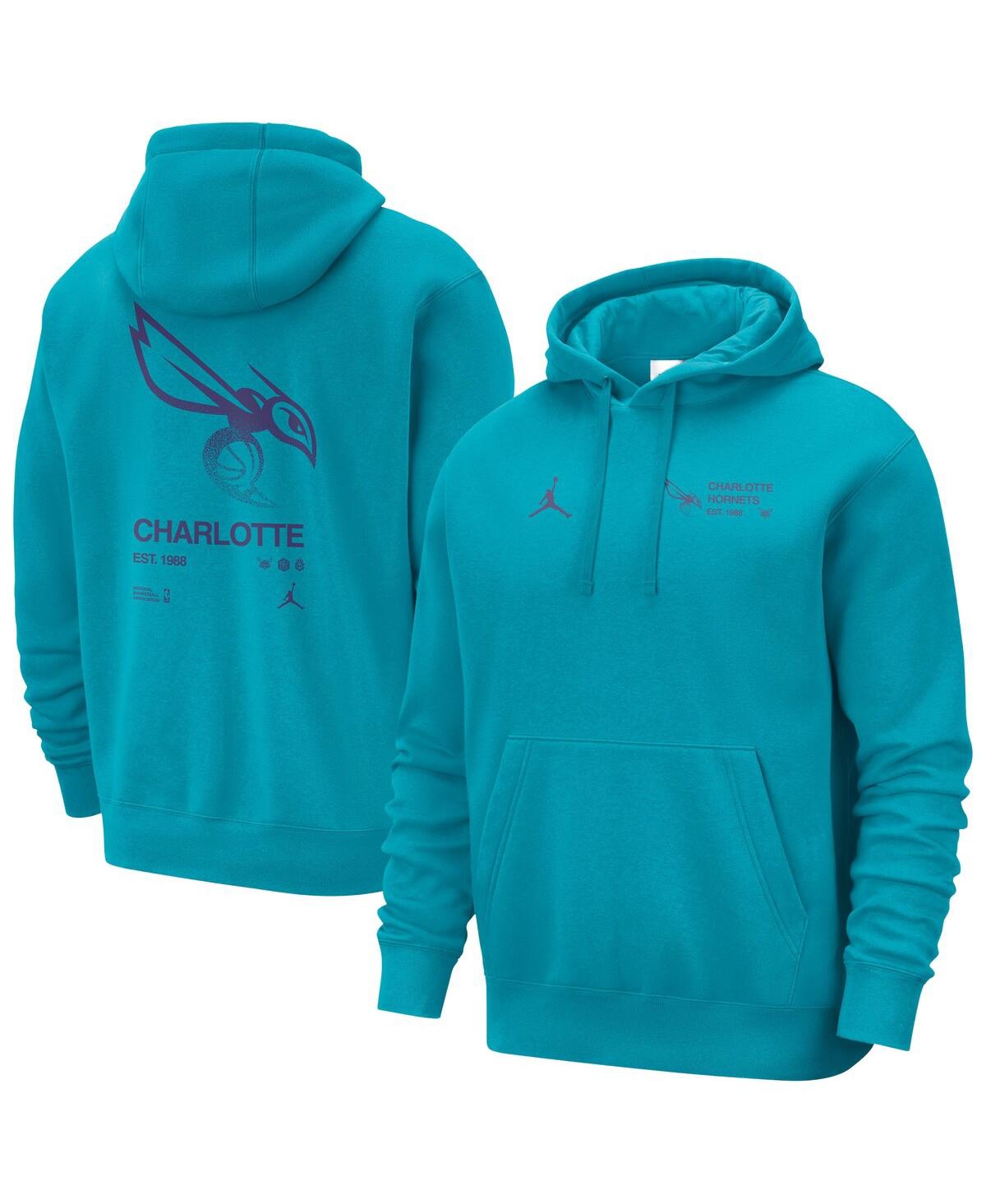 Jordan Men's Teal Charlotte Hornets Courtside Club Pullover Hoodie In Teal