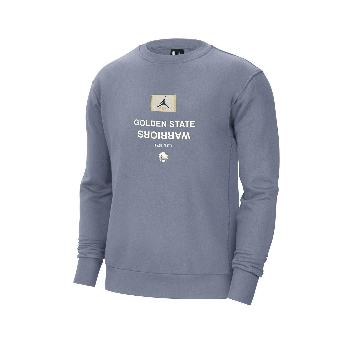 Men's Blue Golden State Warriors Courtside Statement Edition Heavyweight Pullover Sweatshirt