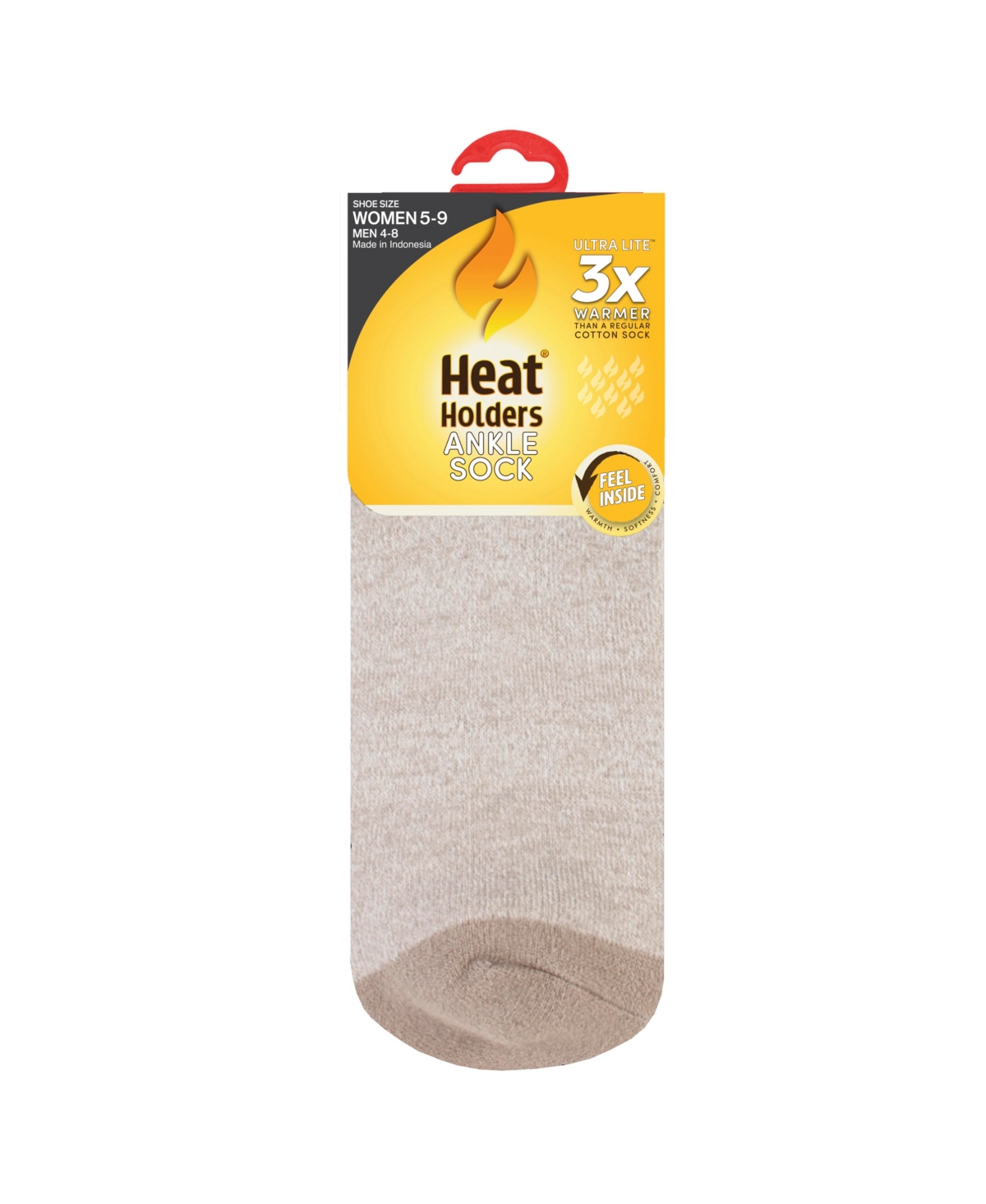 Heat Holders Ultra Lite Magnolia Twist Ankle Socks In Light Grey,cream