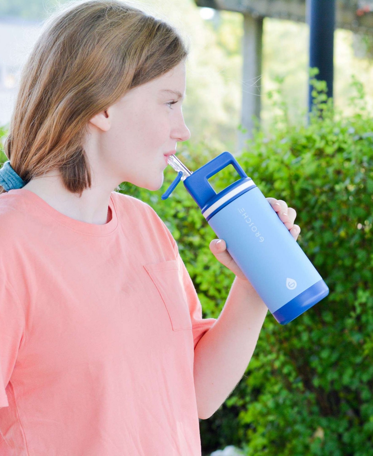 Grosche Alpine Flip 'n Sip 2-pc. Kids Insulated Water Bottle With Straw In Blue,green