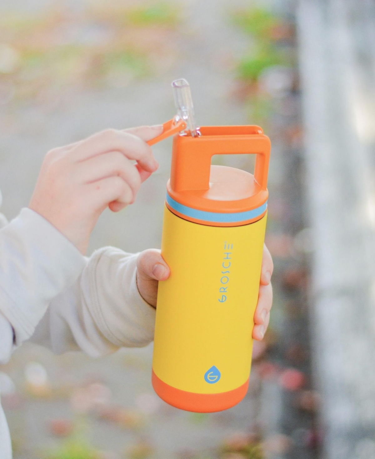 Grosche Alpine Flip 'N Sip 16 Oz Kids Insulated Water Bottle with Straw