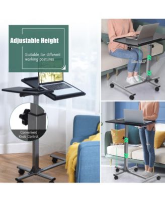 Adjustable Angle Height Rolling Laptop Table