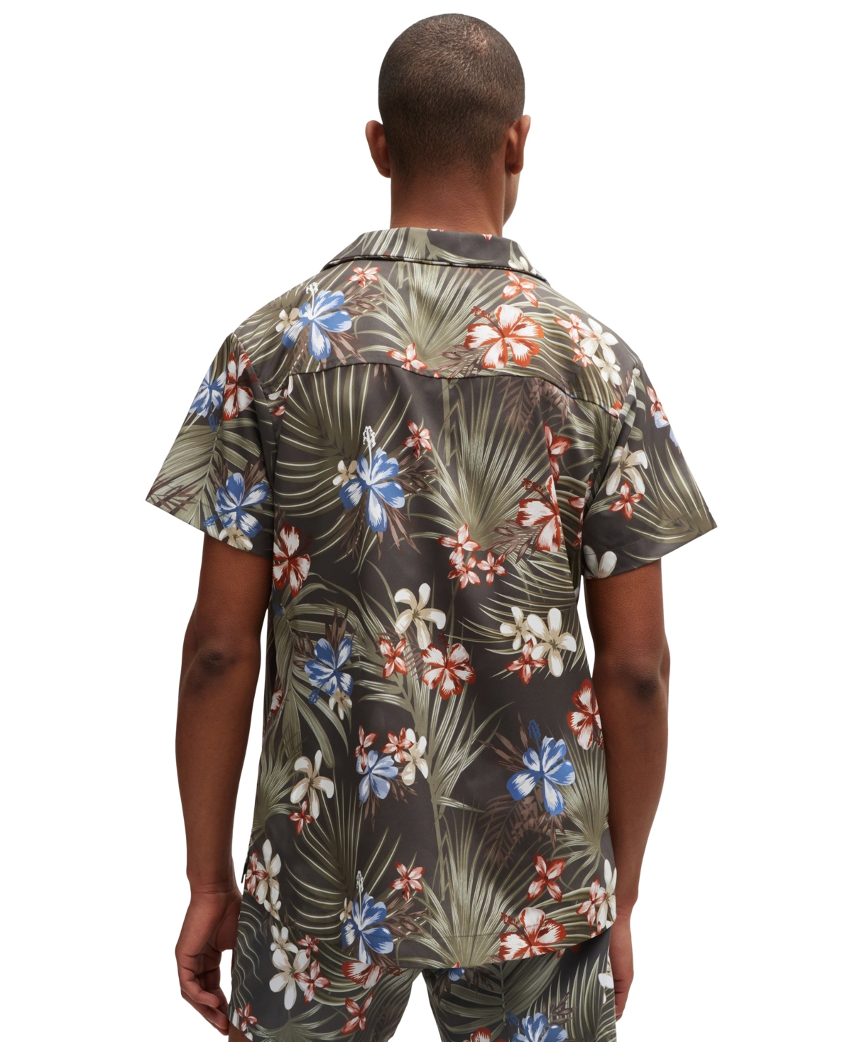 Hugo Boss Boss By  Men's Regular-fit Printed Beach Shirt In Dark Beige