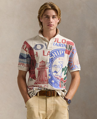 Polo Ralph Lauren Men's Classic Dry Goods–Print Mesh Polo Polo Ralph Lauren Men's Classic Dry Goods–Print Mesh Polo