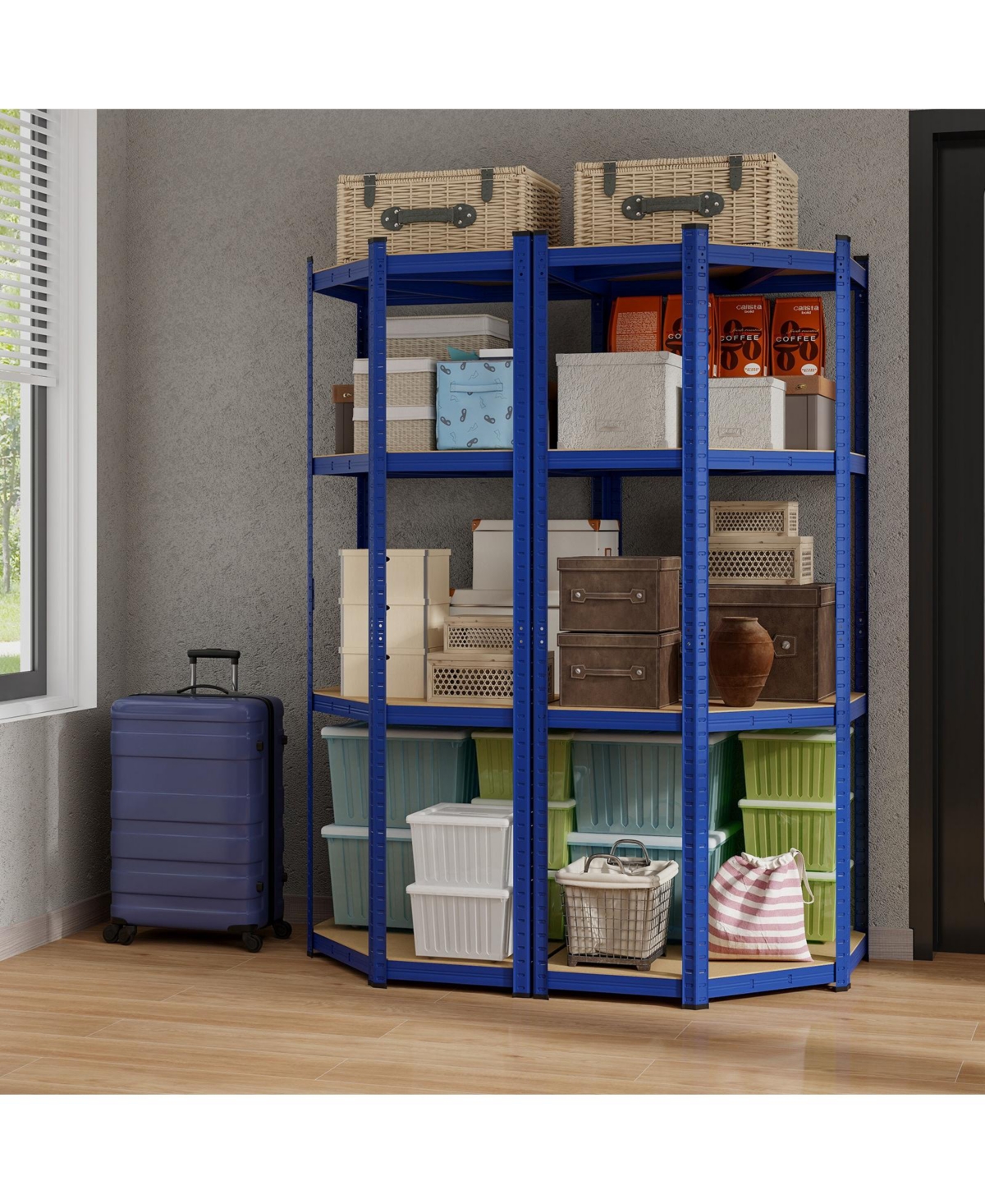Gouun 4-Tier Corner Shelving Unit Adjustable Garage Storage Utility Rack for Warehouse