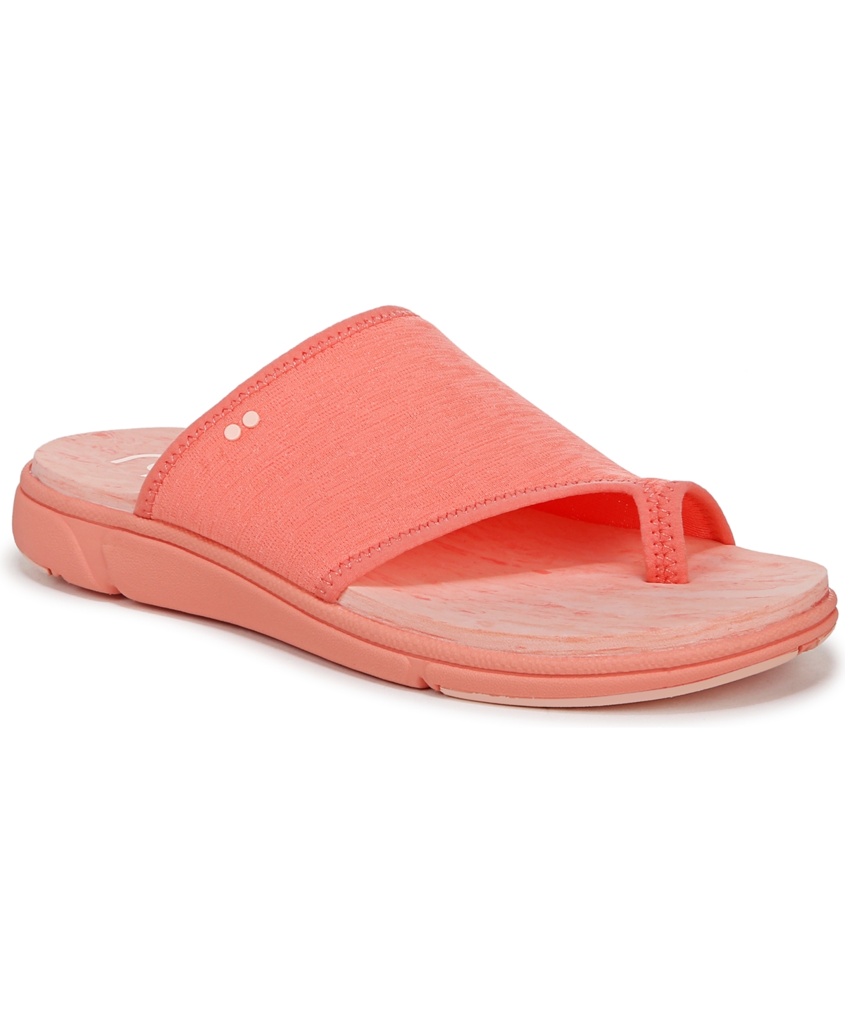 Ryka Women's Margo-slide Toe Loop Sport Sandals In Bright Coral Mesh Fabric
