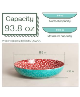 11.5" Large Ceramic Serving Bowls, 2.9 Qt Turkey Plate for Home Kitchen Decor