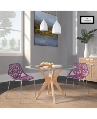 Modern Asbury Dining Chair w/ Chromed Legs, Set of 2