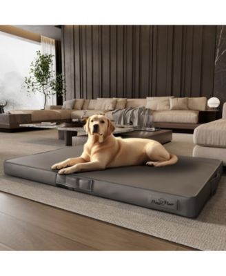 38'' Dog Bed Sofa  Microfiber Leather Foldable Pet Mattress Sofa