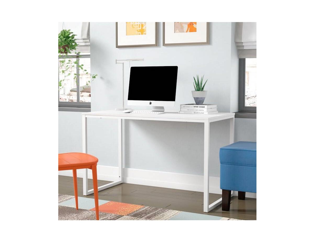 Slickblue Modern Home Office Desk with Metal Frame and Wood Table Top